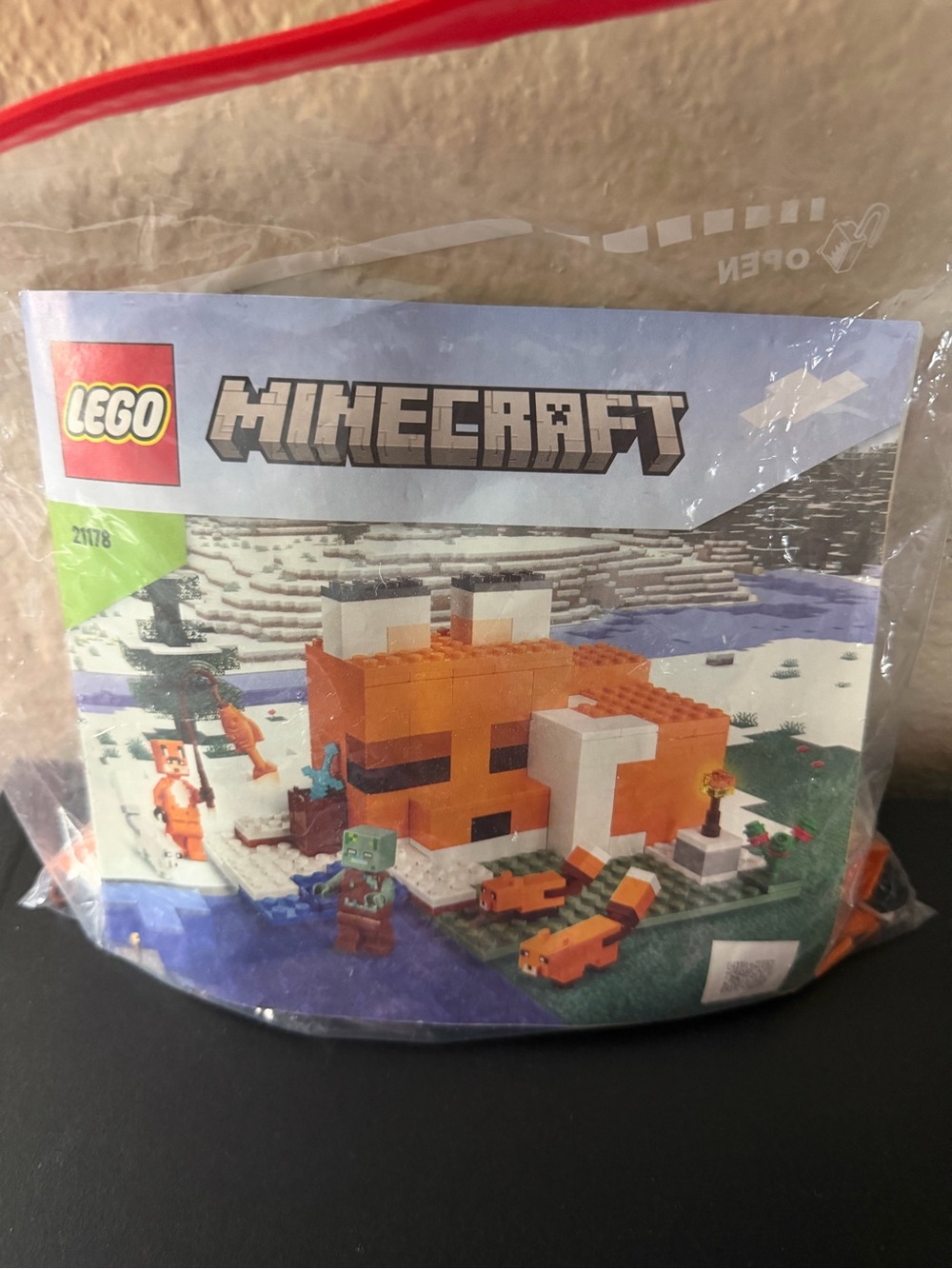 LEGO Minecraft Orange and White Fox Hideout Build
